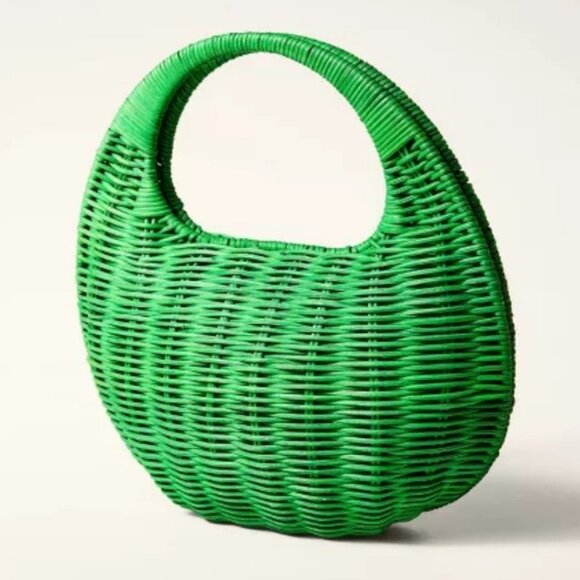 kate spade Handbags - New Kate Spade Wicker Crescent Woven Basket Handbag Bag Purse x Target Green